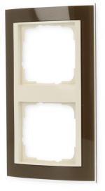 ARDEBO.de Abdeckrahmen, bruchsicher 2fach für cremeweiße Zentraleinsätze Gira 0212761