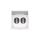 ARDEBO.de ABL 1632490 Einbau-Zweifachsteckdose+ Klappdeckel Thermoplast IP41 Zink-Druck.