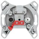 ARDEBO.de Axing Antennensteckdose 2-Port, CATV, DATA, Durchgangsdose 11 dB 5-1800 MHz, unterputz, silber (BSD 967-11X)