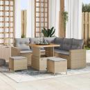 ARDEBO.de - Garten-Sofa-Set mit Kissen 8 pcs Beige und Hellgrau