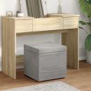 ARDEBO.de - Hocker Hellgrau 41 x 41 x 40 cm Samt und Engineering Holz