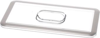 ARDEBO.de Bosch Siemens 12015099 Deckel, Bohnenbehälter-Abdeckung, transparent (SAN) m. Metallapplikation
