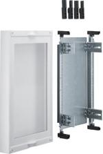 ARDEBO.de Hager UD31C2 Baustein, universN, mit Montageplatte verstellbar und Sichtscheibe, Abdeckung geschlossen, 450x250mm, weiß