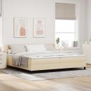 ARDEBO.de - Boxspringbett mit Matratze Creme 200 x 200 cm Polyester
