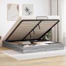 ARDEBO.de - Ottoman Bettgestell Graues Sonoma 193 x 120 x 25 cm Spanplatte