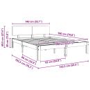 ARDEBO.de - Bettrahmen Wachsbraun 140 x 190 cm Massives Kiefernholz