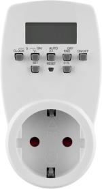 ARDEBO.de REV Zeitschaltuhr, digital, kompakt, minutengenaue Einstellung, Schuko Stecker, 1-Polig, LCD Display, 1800 Watt, weiß (0025300103)