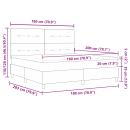 ARDEBO.de - Boxspringbett mit Matratze Creme 180 x 200 cm Stoff