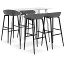 ARDEBO.de - 5-tlg. Bar-Set Weiß und Grau