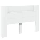Kopfteil-Schrank mit LED mit Regal Weiß 160 x 16,5 x 103,5 cm