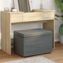 ARDEBO.de - Hocker Dunkelgrau 61 x 41 x 40 cm Stoff und Pressholz