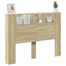 Kopfteil-Schrank mit LED mit Regal Sonoma 140 x 16,5 x 103,5 cm