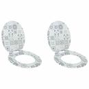 ARDEBO.de - Toilettensitz 2 pcs Blau und Weiß Porzellan 44 x 38 cm