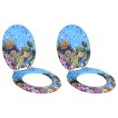 Toilettensitz 2 pcs Tiefes Meeresblau 44 x 38 cm MDF-Platte