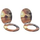 Toilettensitz 2 pcs Orange 44 x 38 cm MDF-Platte