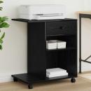 ARDEBO.de - Druckerständer Uni Schwarz Eichen-Optik 60 x 40 x 68.5 cm