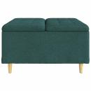 ARDEBO.de - Knopf Hocker mit Kissen Dunkelgrün 80 x 80 x 45 cm Stoff