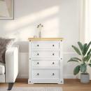 ARDEBO.de - Aufbewahrungs-Truhen Weiß 92 x 48 x 114 cm Massivholz Kiefer