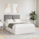 Bettgestell mit gepolstertem Kopfteil Hellgrau 120 x 190 cm