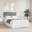 Bettgestell mit gepolstertem Kopfteil Hellgrau 120 x 200 cm