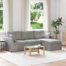 ARDEBO.de - Sofa Hellgrau Gesamtabmessungen: 228 x 134 x 80 cm (B x T x H)