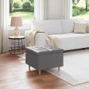 Aufbewahrungsottomane Grau 60 x 60 x 45 cm Kunstleder