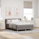 ARDEBO.de - Boxspringbett mit Matratze Taupe 140 x 190 cm Stoff