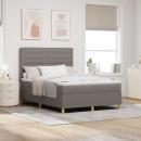 ARDEBO.de - LED Boxspringbett mit Matratze Taupe 140 x 200 cm Stoff