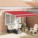 ARDEBO.de - Einziehbare Markise Rot 300 x 250 cm Polyester und Metall