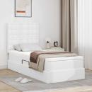 ARDEBO.de - Aufbewahrungsbett mit Matratze Reinweiß 90 x 190 cm Kunstleder