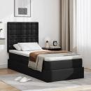 ARDEBO.de - Bett mit Stauraum und LED Schwarz 90 x 190 cm Kunstleder