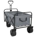 ARDEBO.de - Klapp-Handwagen Grau 89 x 63 x 96 cm Stahl und Oxford-Stoff