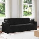 ARDEBO.de - Sofa Schwarz 228 x 78 x 80 cm Samt