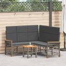 ARDEBO.de - Garten Liegesofa Set Grau und Dunkelgrau 164 x 164 x 112 cm