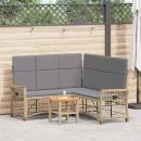 ARDEBO.de - Garten Liegesofa Set Beige und Hellgrau 164 x 164 x 112 cm