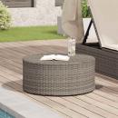 ARDEBO.de - Couchtisch für draußen Grau Ø 68 x 30 cm Poly-Rattan