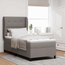 ARDEBO.de - Boxspringbett mit Matratze mit Kopfteil Taupe 90 x 200 cm Stoff