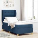 ARDEBO.de - Boxspringbett mit Matratze Dunkelgrau 90x190 cm Blau Stoff