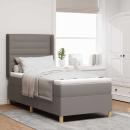 ARDEBO.de - Boxspringbett mit Matratze mit Kopfteil Taupe 90 x 200 cm Stoff