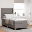 ARDEBO.de - Boxspringbett mit Matratze mit Kopfteil Taupe 90 x 200 cm Stoff