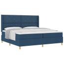 ARDEBO.de - Boxspringbett mit Matratze mit Kopfteil Blau 200 x 200 cm Stoff