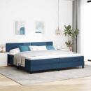 ARDEBO.de - Boxspringbett mit Matratze mit LED Blau 200 x 200 cm Stoff
