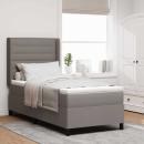ARDEBO.de - LED Boxspringbett mit Matratze Taupe 90 x 200 cm Stoff