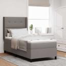 ARDEBO.de - LED Boxspringbett mit Matratze Taupe 90 x 200 cm Stoff