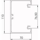 ARDEBO.de - Geräteeinbaukanal mit Bodenlochung 70x110x2000, PVC, reinweiß, RAL 9010