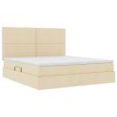 ARDEBO.de - Aufbewahrungsbett mit Matratze Creme 160 x 200 cm Polyester