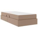 ARDEBO.de - Aufbewahrungsbett mit Matratze 2 pcs Cappuccino Leder