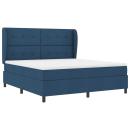 ARDEBO.de - Boxspringbett mit Matratze mit Kopfteil Blau 180 x 200 cm Stoff