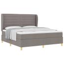 ARDEBO.de - Boxspringbett mit Matratze Dunkelgrau 90x190 cm Taupe Stoff