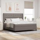 ARDEBO.de - Boxspringbett mit Matratze Taupe 180 x 200 cm Stoff